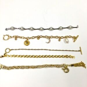 J Crew Bracelet Bundle (5) Gold Silver Tone Pearls